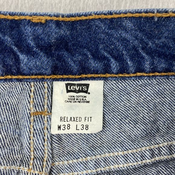 Vintage 90's Levi's 540 Blue Denim Jeans Relaxed Fit Leather Tab Men 38x29 USA - Picture 5 of 16